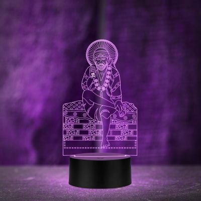 Sai Baba Acrylic led Night Light for Home Decoration with Automatic Color Changing Light